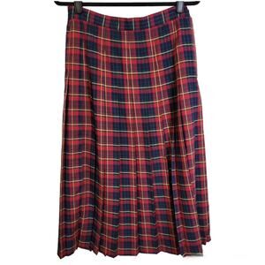 Vintage Baxter & Wells Skirt Womens 6 Red Plaid Pleated Classic Academia Preppy